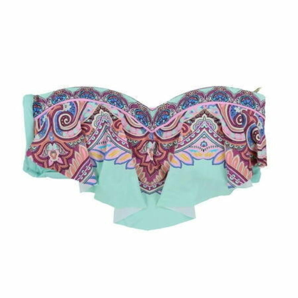 Jessica Simpson Women's Multicolor Strapless Bandeau Swimsuit Top M NWT